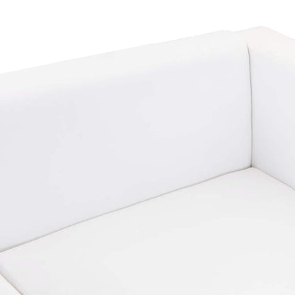 Sofa 3-Sitzer Kunstleder Weiß