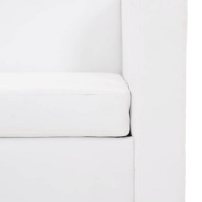 Sofa 3-Sitzer Kunstleder Weiß