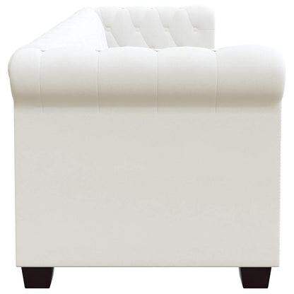 Chesterfield-Sofa 3-Sitzer Kunstleder Weiß