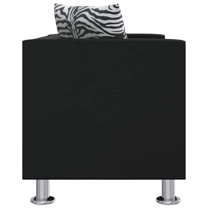 Sofa-Set Kunstleder 3-Sitzer und 2-Sitzer Schwarz