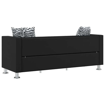 Sofa-Set Kunstleder 3-Sitzer und 2-Sitzer Schwarz