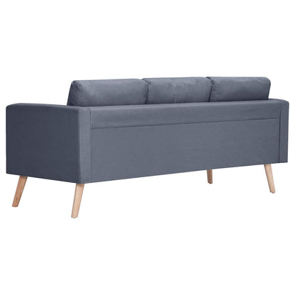 Sofagarnitur 2-Sitzer und 3-Sitzer Stoff Dunkelgrau