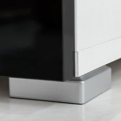 4-tlg. Wohnwand mit TV-Schrank & LED-Leuchten Hochglanz-Schwarz