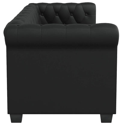 Chesterfield-Sofas 2-Sitzer und 3-Sitzer Kunstleder Schwarz