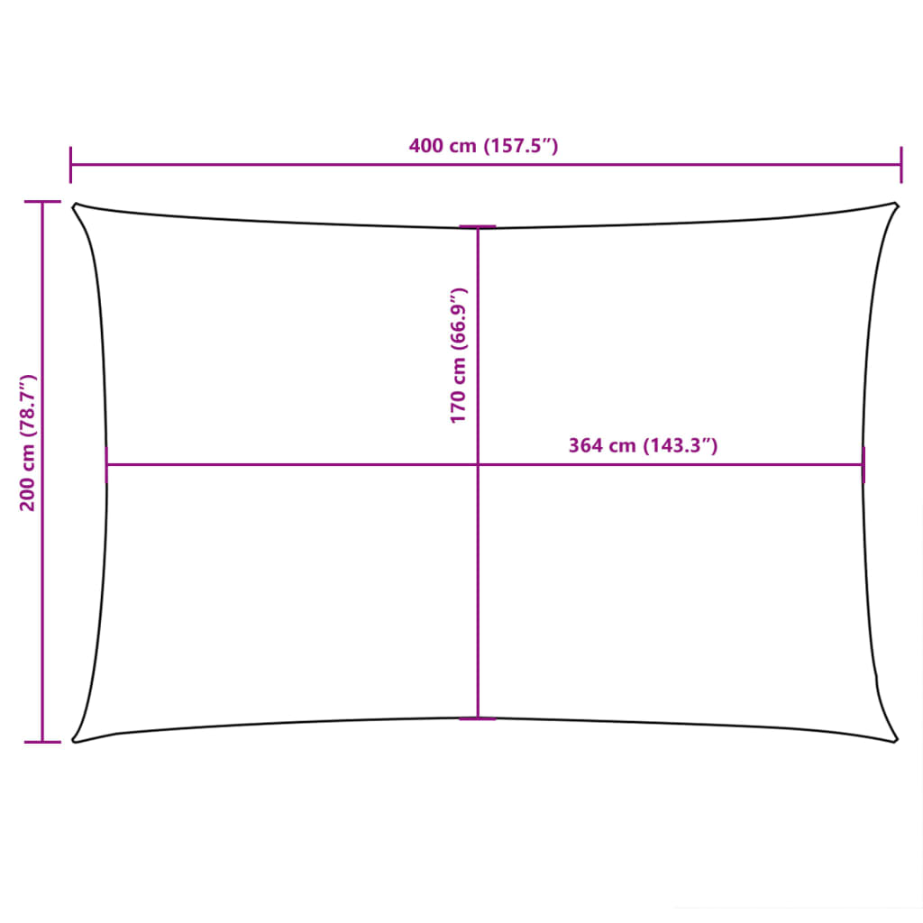 Sonnensegel Oxford-Gewebe Rechteckig 2x4 m Terrakotta-Rot