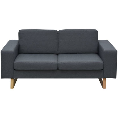 Sofa 2-Sitzer Stoff Dunkelgrau