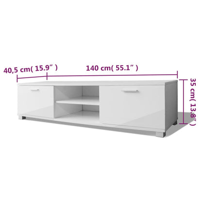 TV-Schrank Hochglanz-Weiß 140x40,5x35 cm