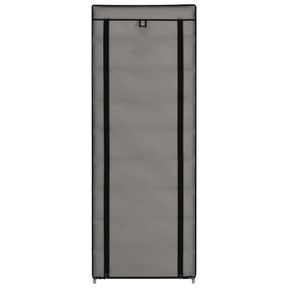 Schuhschrank mit Abdeckung Grau 57 x 29 x 162 cm Stoff