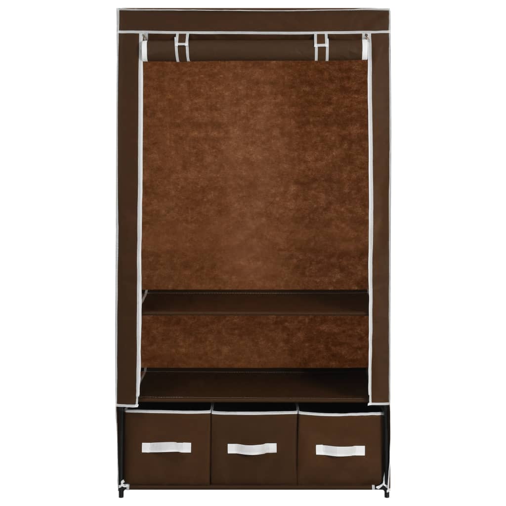 Kleiderschrank Braun 87 x 49 x 159 cm Stoff