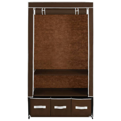 Kleiderschrank Braun 87 x 49 x 159 cm Stoff