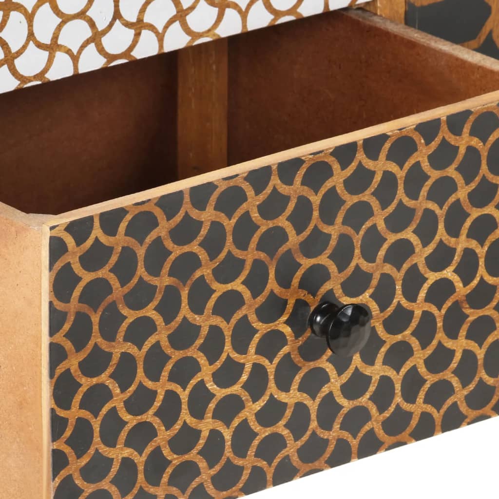 Sideboard mit Druckmustern 130x30x70 cm Massivholz Mango