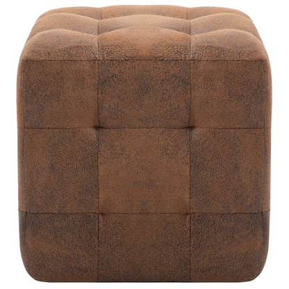 Nachttische 2 Stk. Braun 30×30×30 cm Wildleder-Optik