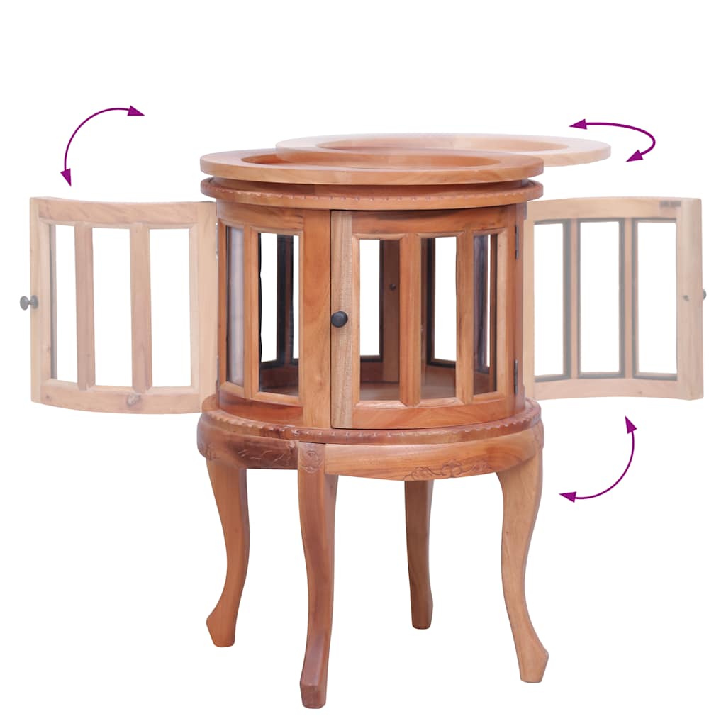 Vitrinenschrank Natur 50 x 50 x 76 cm Massivholz Mahagoni