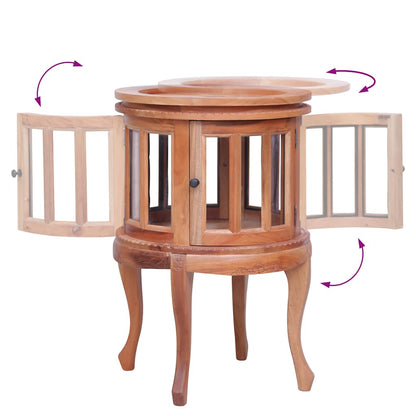 Vitrinenschrank Natur 50 x 50 x 76 cm Massivholz Mahagoni