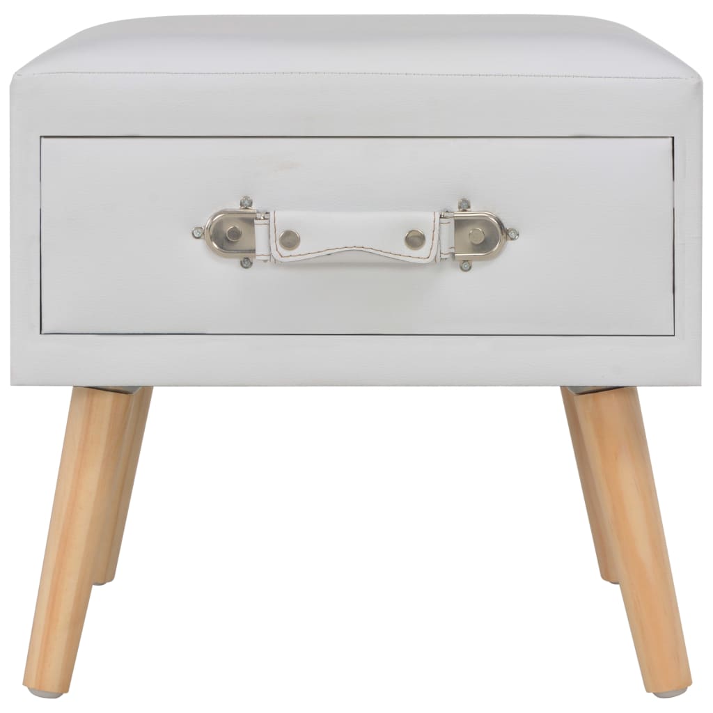 Nachttische 2 Stk. Weiß 40 x 35 x 40 cm Kunstleder