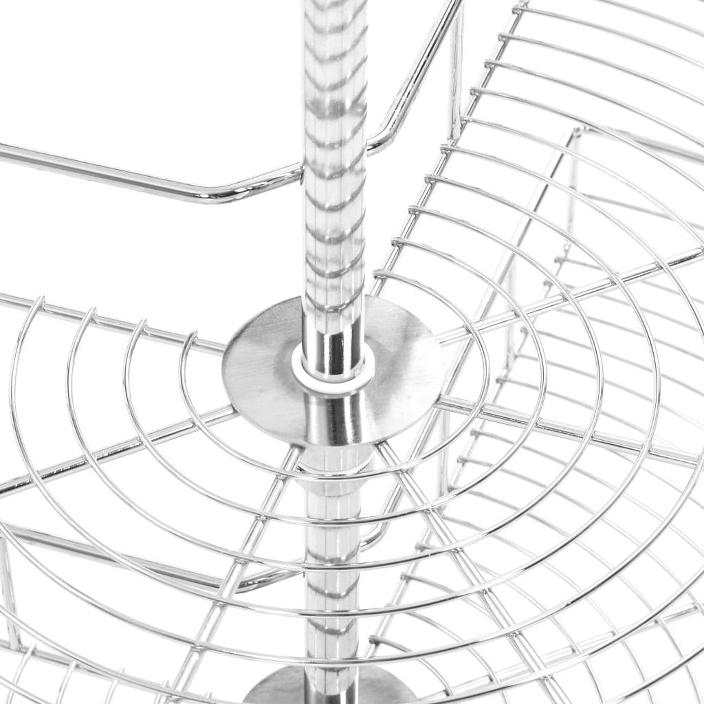 2-stufiger Küchen-Drahtkorb Silbern 270 Grad 71x71x80 cm