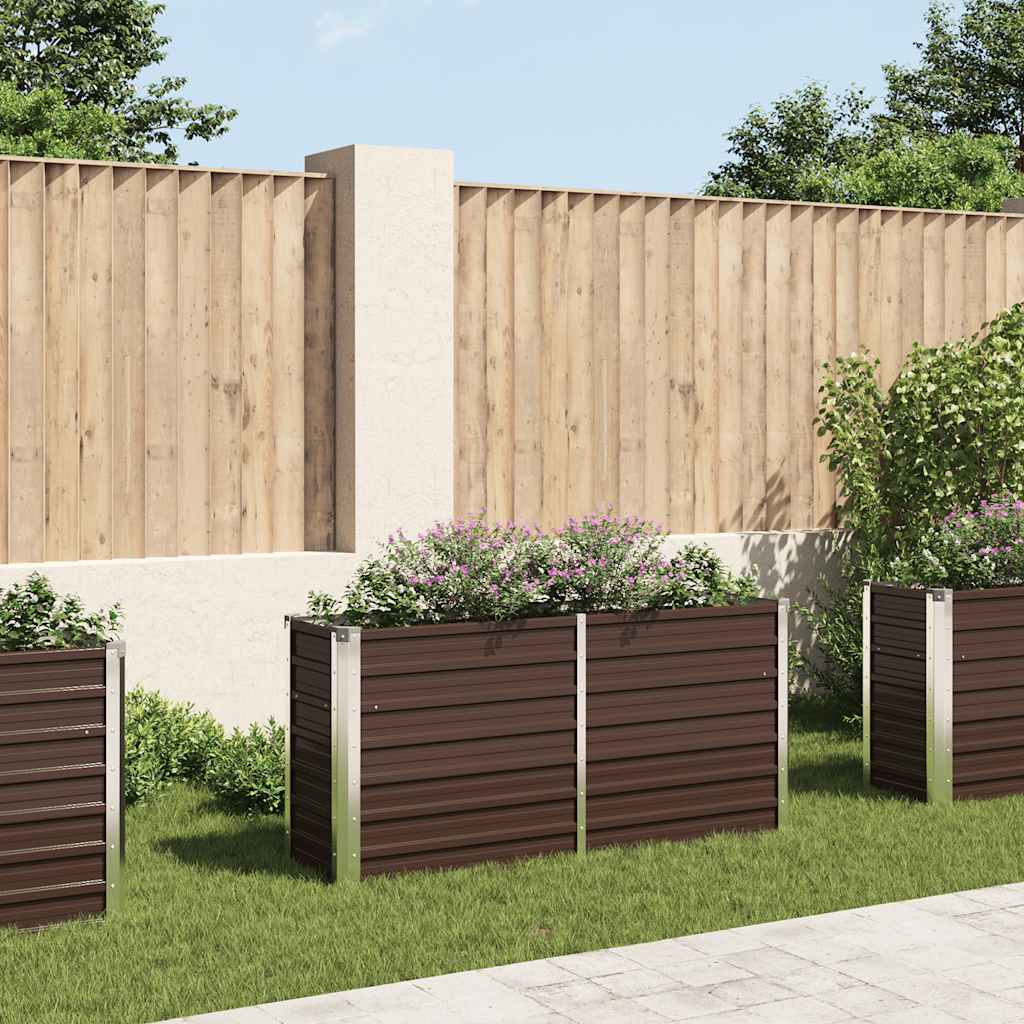 Garten-Hochbeet Braun 160 x 40 x 77 cm Verzinkter Stahl