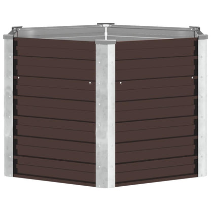Garten-Hochbeet Braun 129 x 129 x 77 cm Verzinkter Stahl