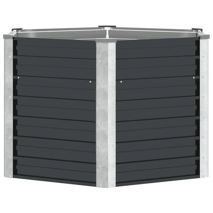 Garten-Hochbeet Anthrazit 129 x 129 x 77 cm Verzinkter Stahl