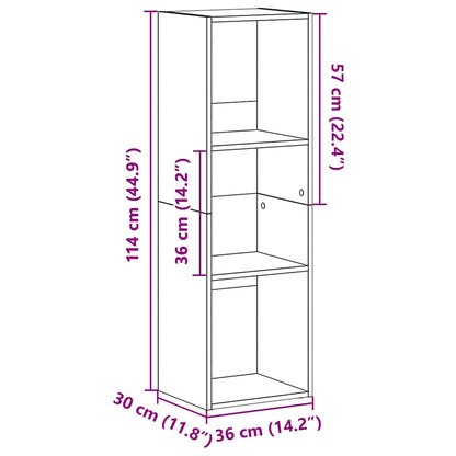 Bücherregal/TV-Schrank Sonoma Eiche 36x30x114 cm Holzwerkstoff