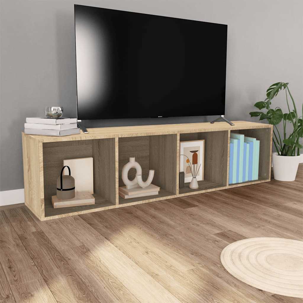 Bücherregal/TV-Schrank Sonoma-Eiche 36x30x143 cm Holzwerkstoff