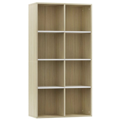 Bücherregal/Sideboard Weiß Sonoma-Eiche 66×30×130 cm
