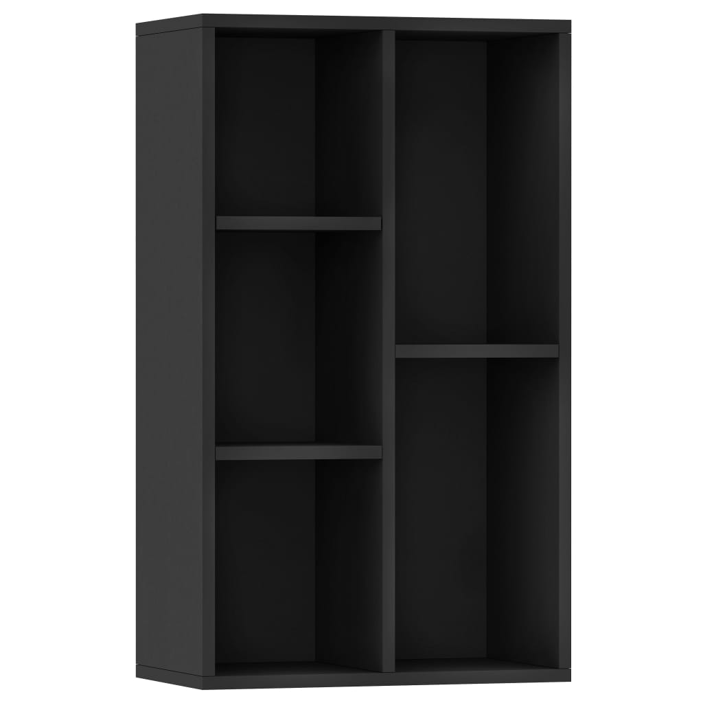 Bücherregal/Sideboard Schwarz 50x25x80 cm Holzwerkstoff