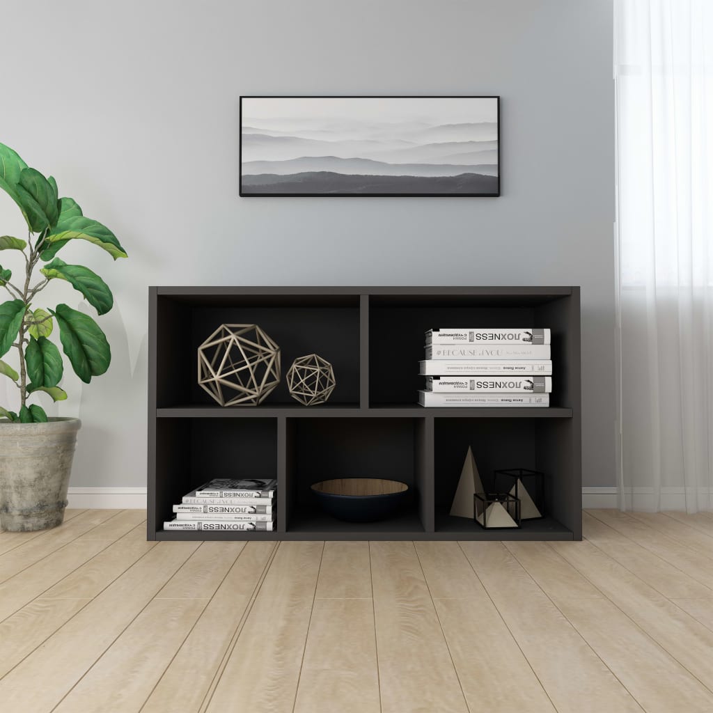 Bücherregal/Sideboard Schwarz 50x25x80 cm Holzwerkstoff