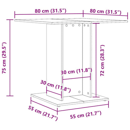 Esstisch Betongrau 80x80x75 cm Holzwerkstoff