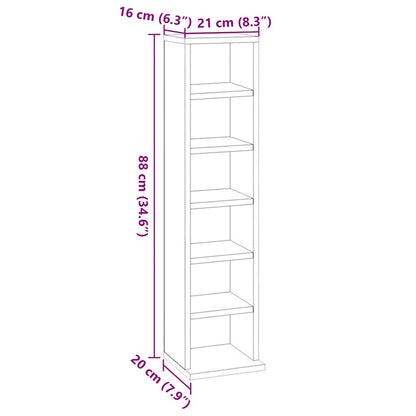 CD-Schrank Schwarz 21x20x88 cm Holzwerkstoff