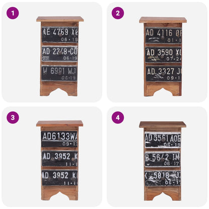 Nachttisch 30x30x51 cm Altholz Massiv