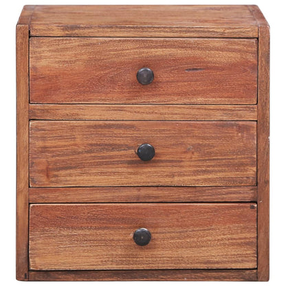 Nachttisch mit 3 Schubladen 35x25x35 cm Altholz Massiv