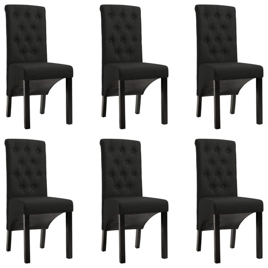 Esszimmerstühle 6 Stk. Schwarz Stoff