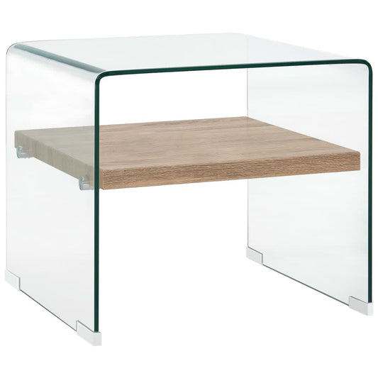 Couchtisch Transparent 50×50×45 cm Hartglas