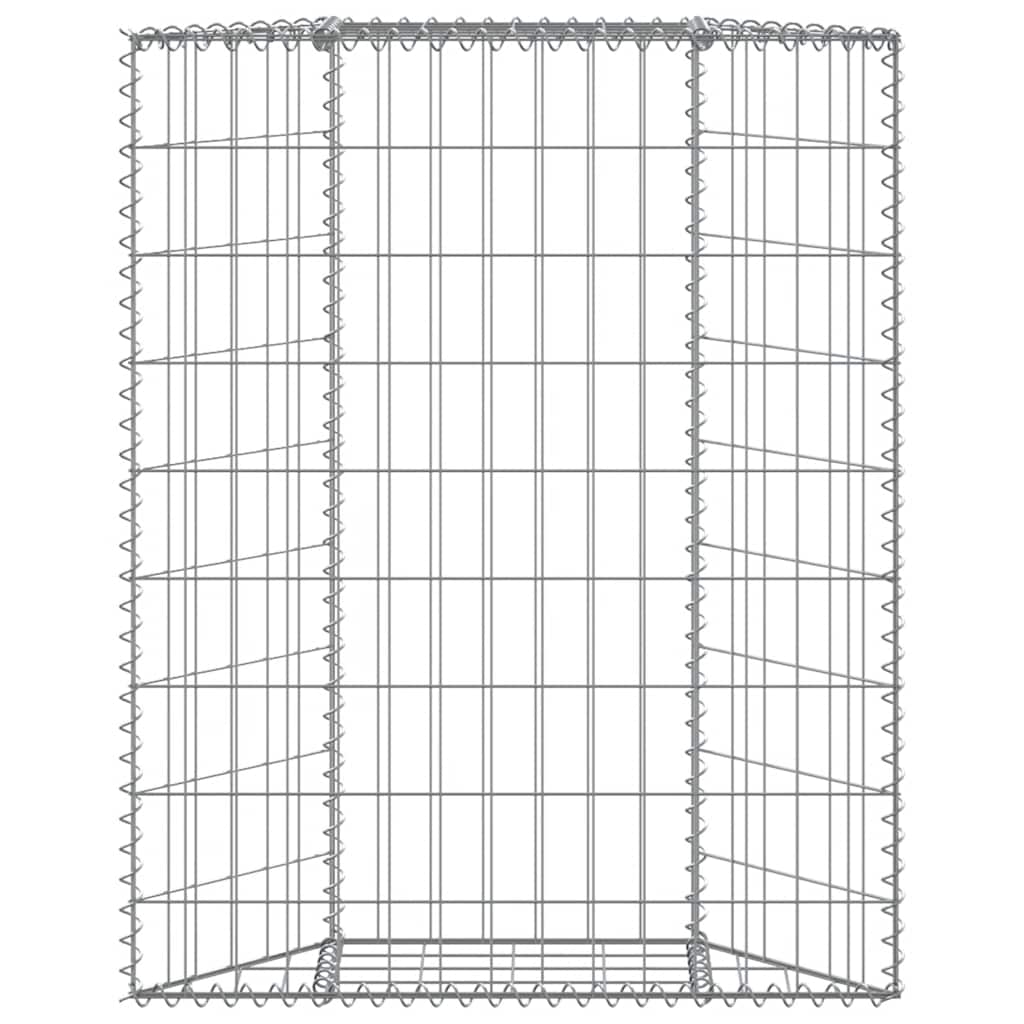 Gabionen-Hochbeet Trapezform Verzinkter Stahl 80x20x100 cm