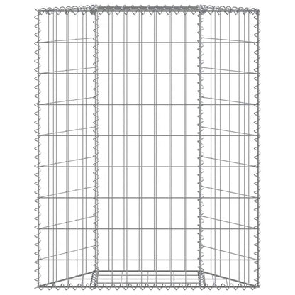 Gabionen-Hochbeet Trapezform Verzinkter Stahl 80x20x100 cm