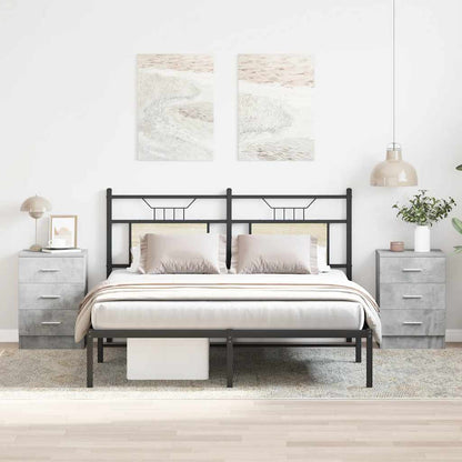 Nachttische 2 Stk. Betongrau 38x35x56 cm Holzwerkstoff