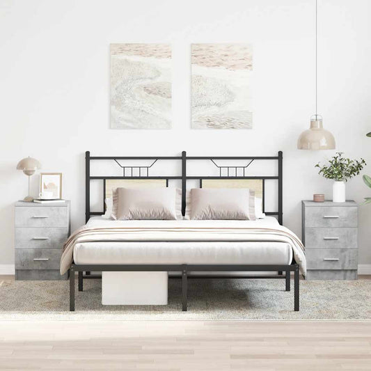 Nachttische 2 Stk. Betongrau 38x35x56 cm Holzwerkstoff