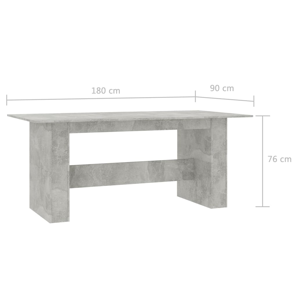 Esstisch Betongrau 180x90x76 cm Holzwerkstoff