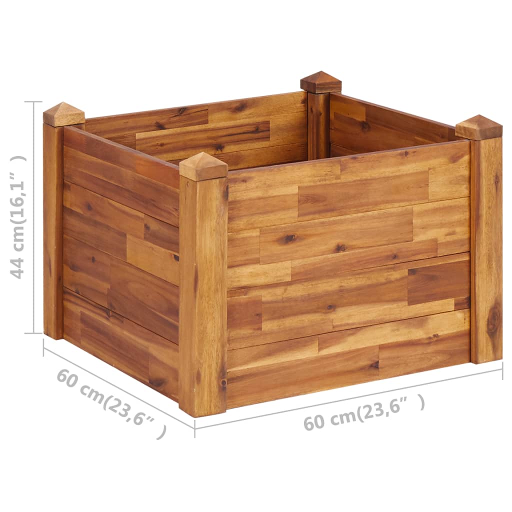 Garten-Hochbeet 60 x 60 x 44 cm Massivholz Akazie