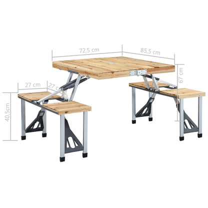 Klappbarer Campingtisch mit 4 Sitzen Stahl Aluminium