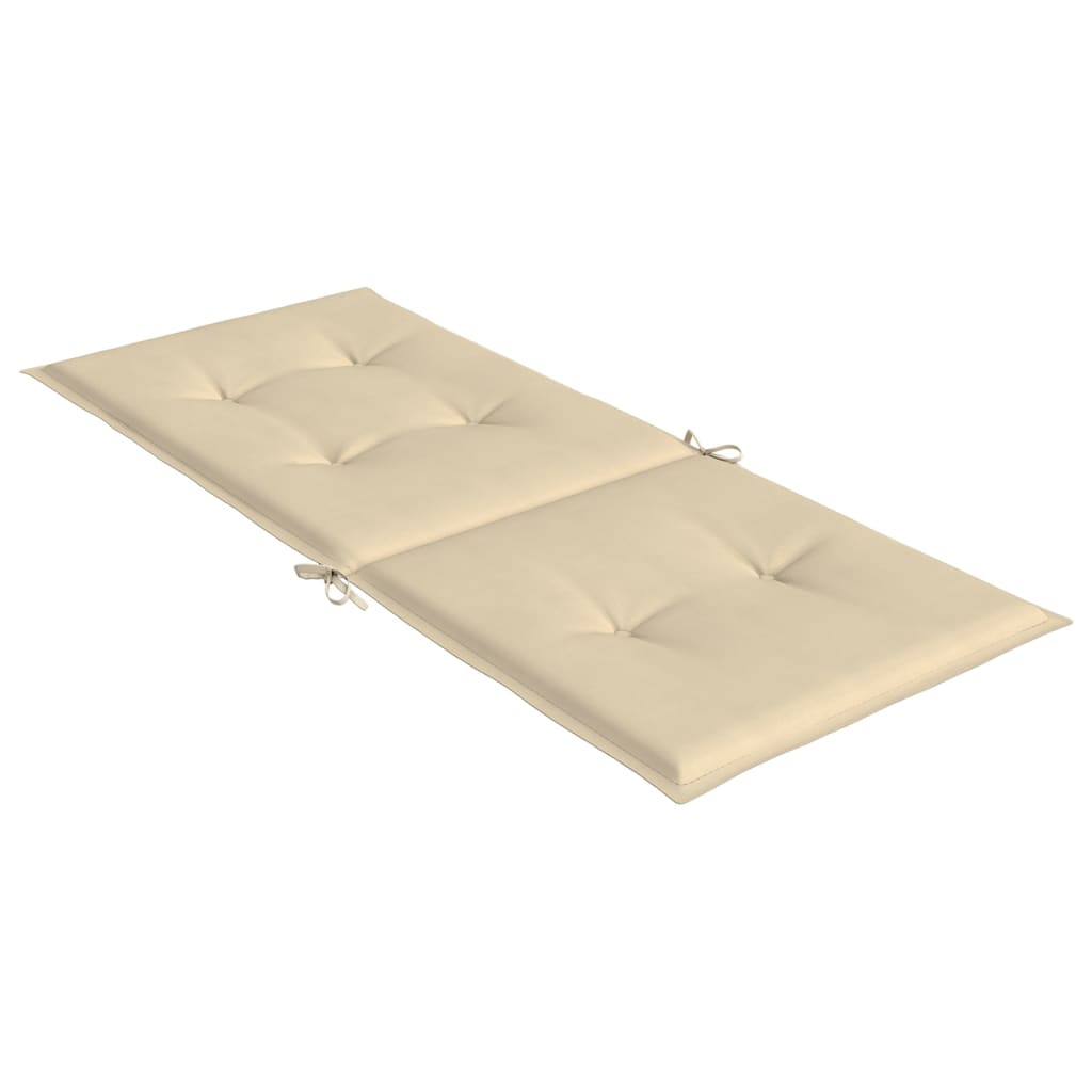 Gartenstuhlauflagen für Hochlehner 2Stk. Beige 120x50x3cm Stoff