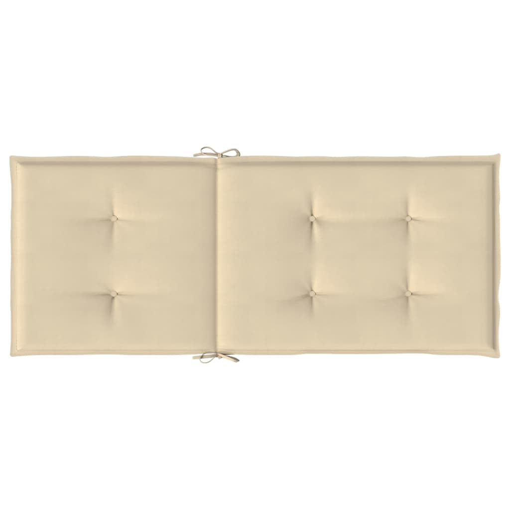 Gartenstuhlauflagen für Hochlehner 2Stk. Beige 120x50x3cm Stoff