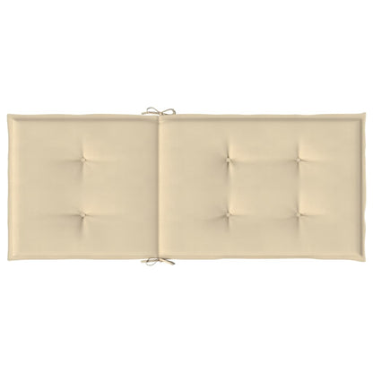 Gartenstuhlauflagen für Hochlehner 2Stk. Beige 120x50x3cm Stoff