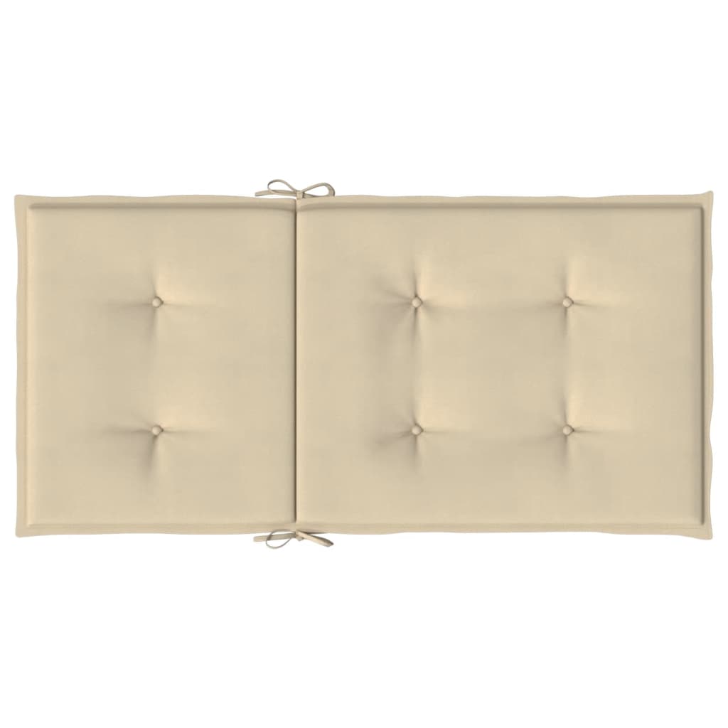 Gartenstuhlauflagen für Niedriglehner 2 Stk. Beige 100x50x3 cm