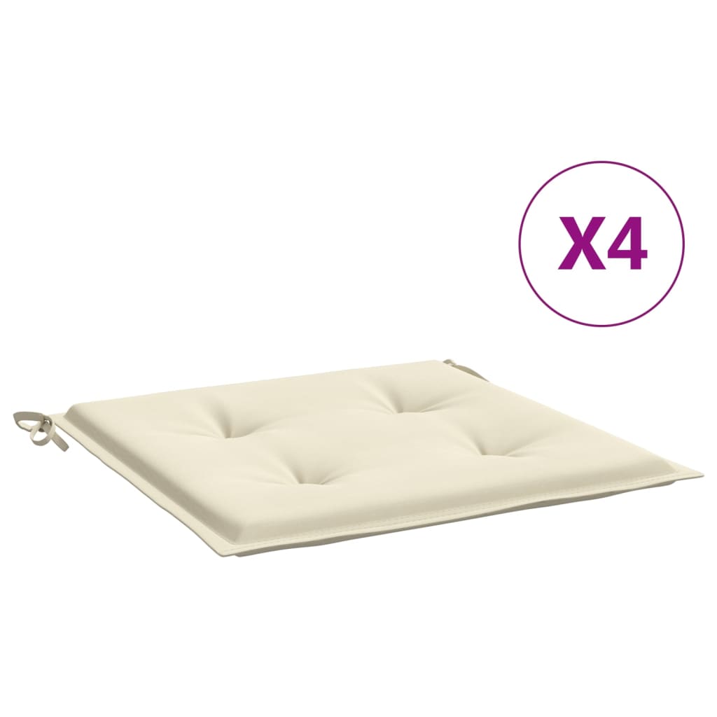 Gartenstuhl-Kissen 4 Stk. Creme 40x40x4 cm Oxford-Gewebe