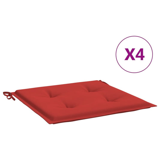 Gartenstuhl-Kissen 4 Stk. Rot 40x40x4 cm Oxford-Gewebe