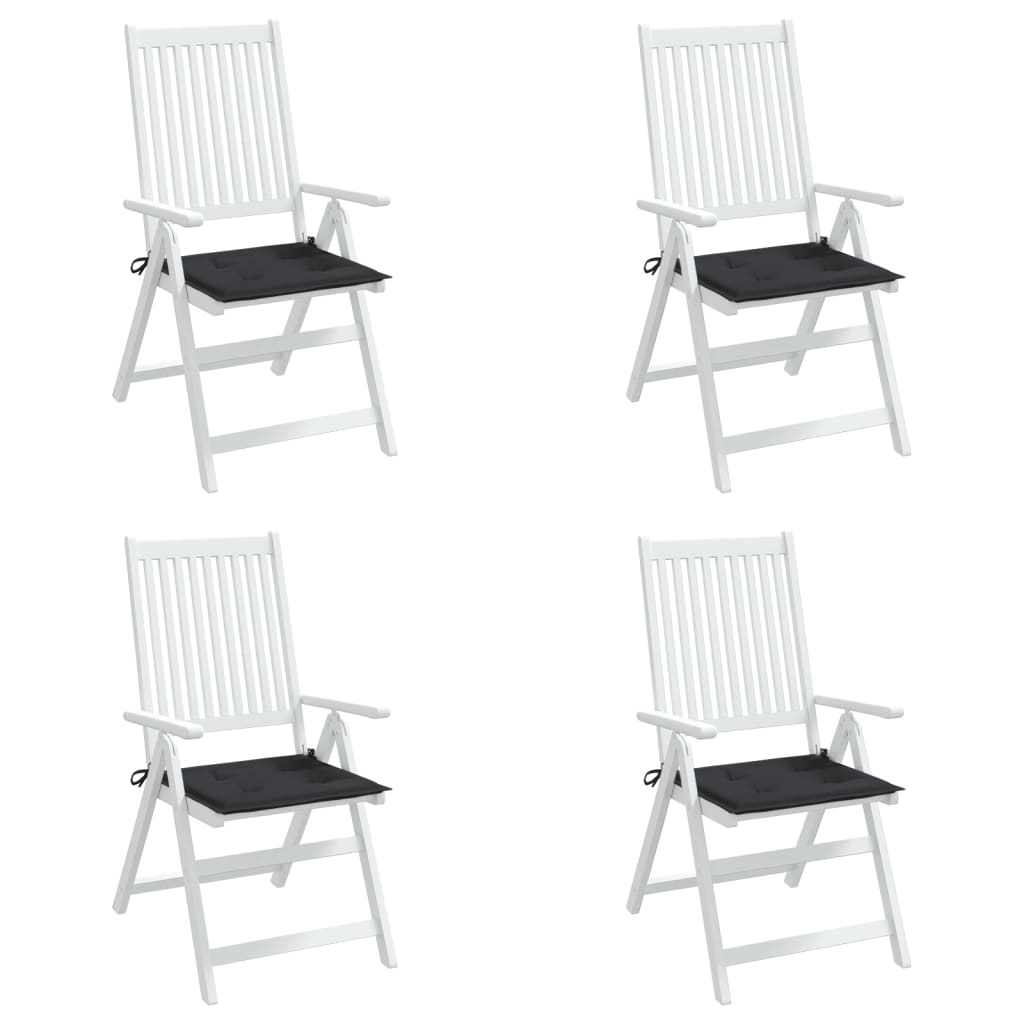 Gartenstuhl-Kissen 4 Stk. Schwarz 40x40x3 cm Oxford-Gewebe