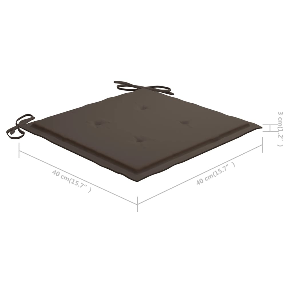 Gartenstuhl-Kissen 4 Stk. Taupe 40x40x4 cm Oxford-Gewebe