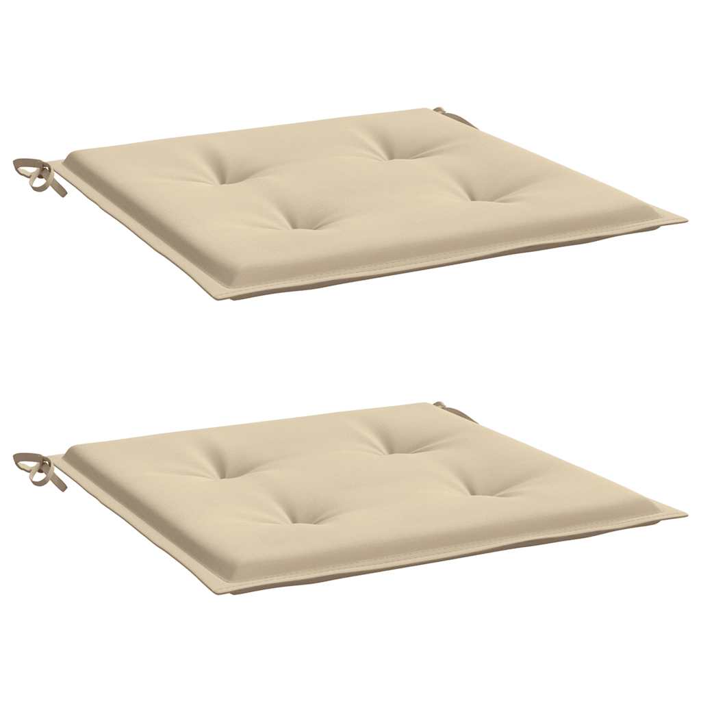 Gartenstuhl-Kissen 2 Stk. Beige 50x50x4 cm Oxford-Gewebe